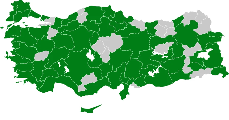 Büyük Kamışçın Türkiye dağılım haritası