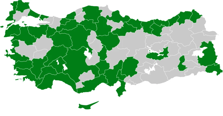 Çakır Türkiye dağılım haritası