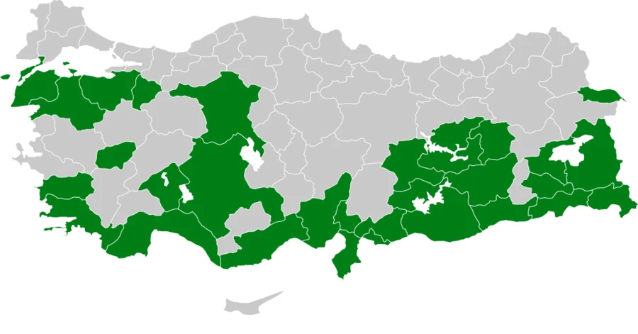 Çalıbülbülü Türkiye dağılım haritası