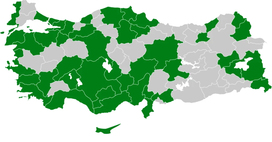 Çamurçulluğu Türkiye dağılım haritası