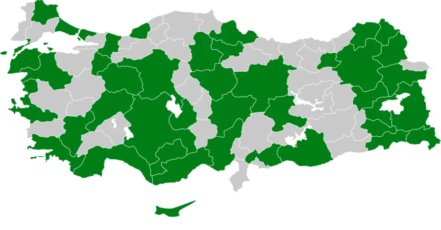 Çayır Delicesi Türkiye dağılım haritası
