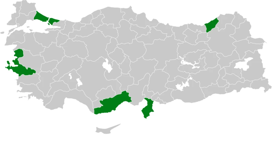 Çiğdeci Türkiye dağılım haritası