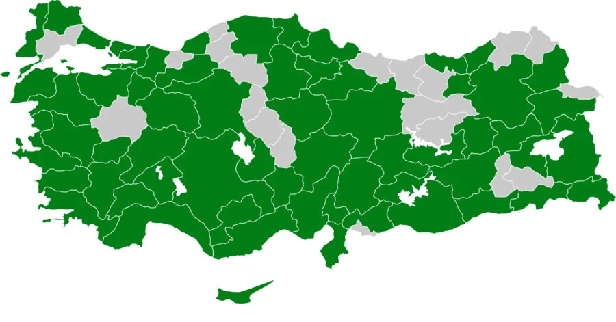 Çıkrıkçın Türkiye dağılım haritası