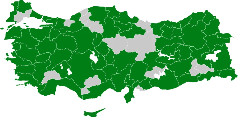 Dere Düdükçünü Türkiye dağılım haritası