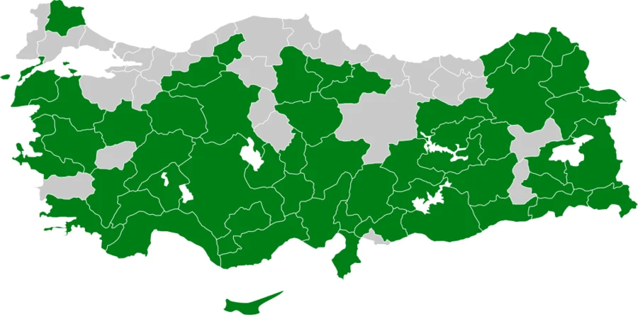 Gökardıç Türkiye dağılım haritası