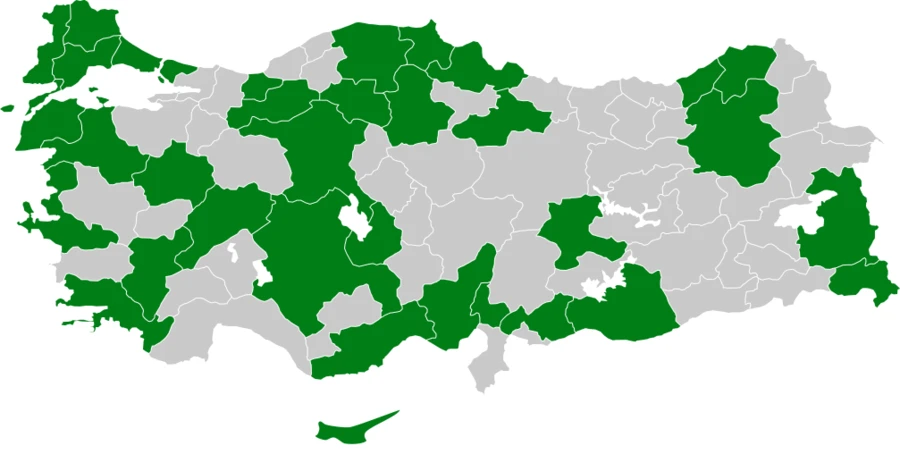Gökçe Güvercin Türkiye dağılım haritası