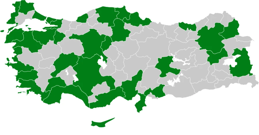 Gümüş Yağmurcun Türkiye dağılım haritası