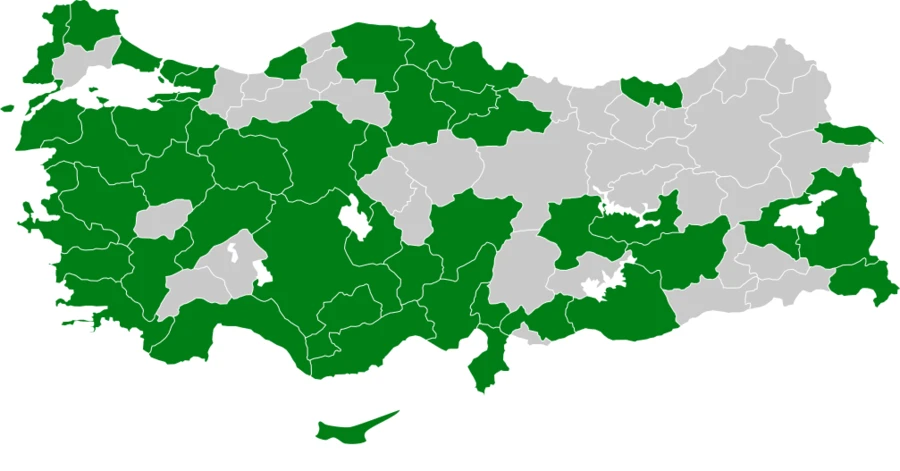 Kaşıkçı Türkiye dağılım haritası