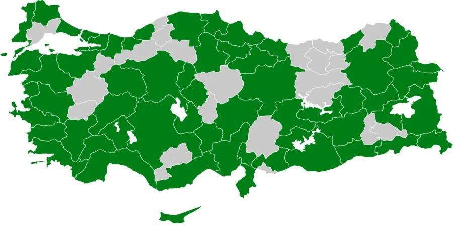 Kaşıkgaga Türkiye dağılım haritası