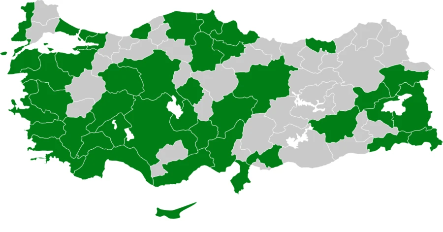 Kılıçgaga Türkiye dağılım haritası