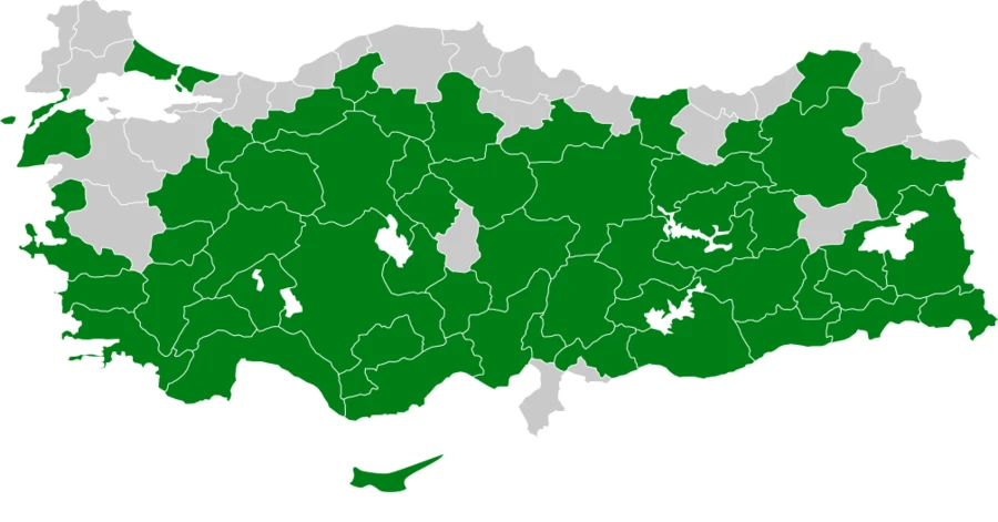 Kınalı Keklik Türkiye dağılım haritası