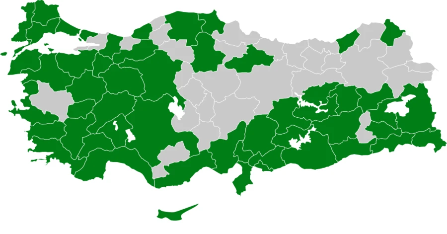 Kızılbaşlı Örümcekkuşu Türkiye dağılım haritası