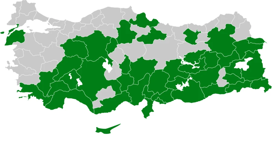 Aksırtlı Kuyrukkakan Türkiye dağılım haritası
