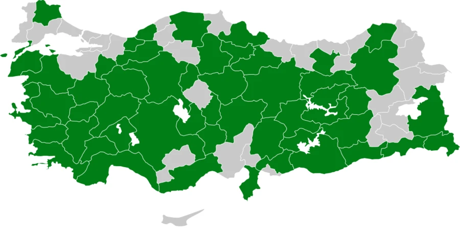 Akyanaklı Baştankara Türkiye dağılım haritası
