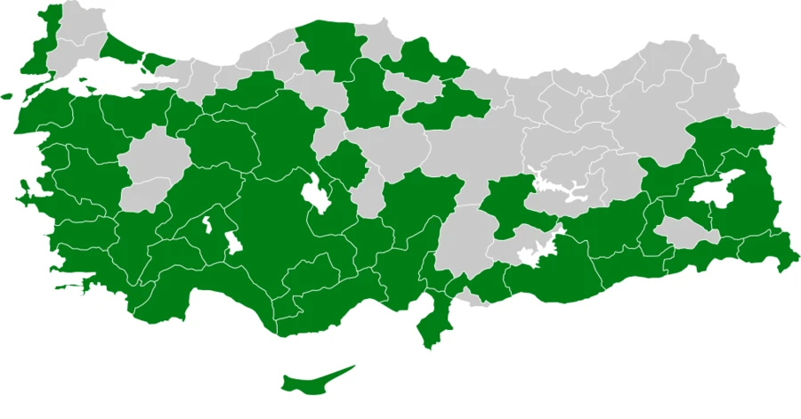 Mahmuzlu Kızkuşu Türkiye dağılım haritası