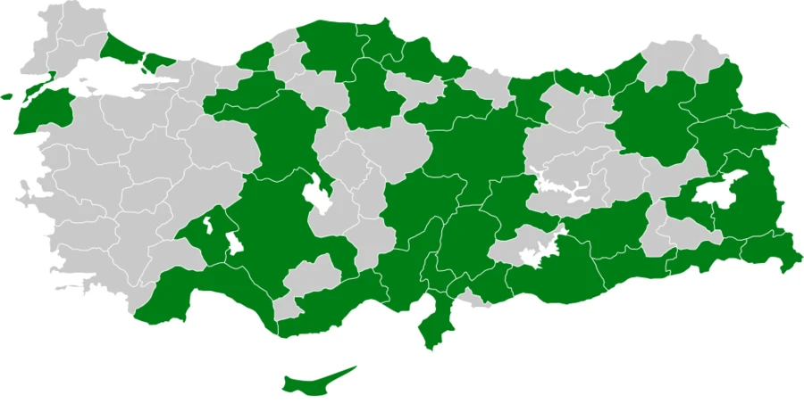 Mavigerdan Türkiye dağılım haritası