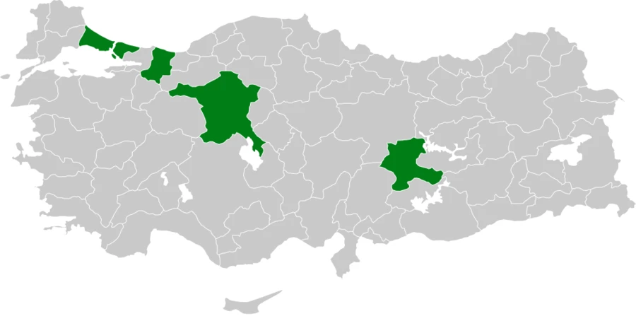 Nil Kazı Türkiye dağılım haritası