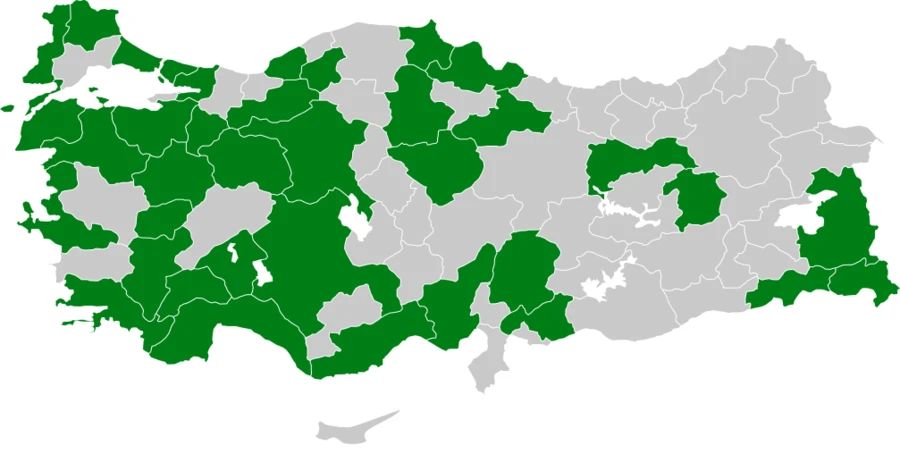 Ortanca Ağaçkakan Türkiye dağılım haritası