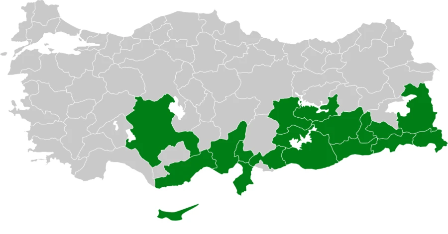 Pembegöğüslü Ötleğen Türkiye dağılım haritası