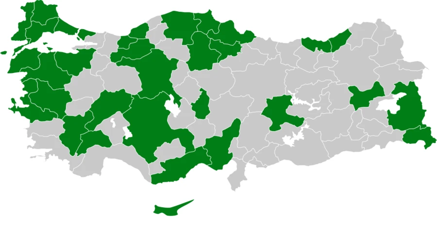 Sakarca Türkiye dağılım haritası