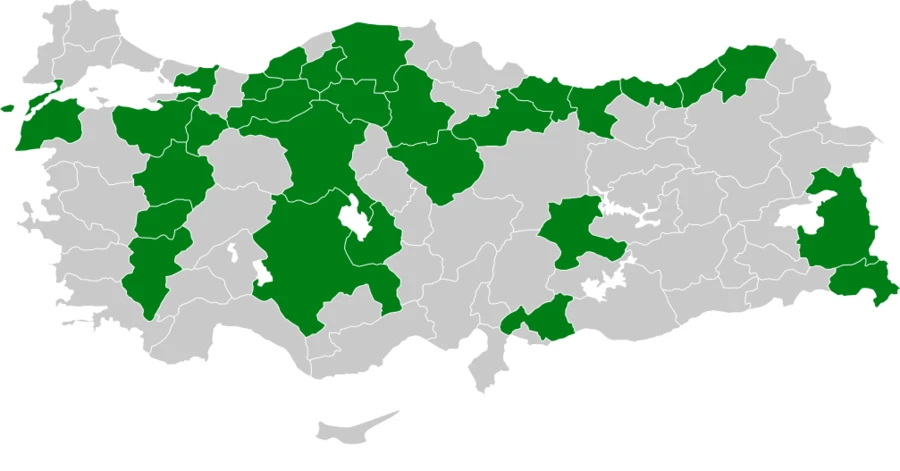 Şakrak Türkiye dağılım haritası