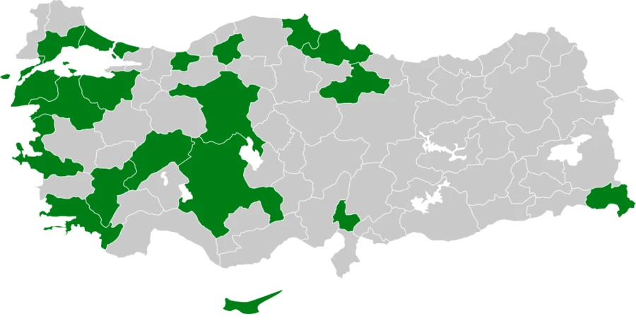 Sarı Mukallit Türkiye dağılım haritası