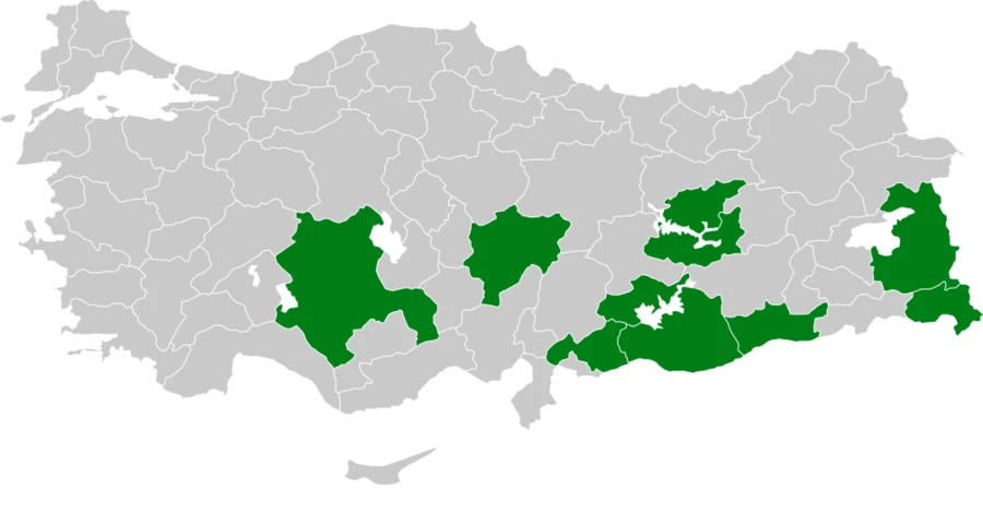 Sarıboğazlı Serçe Türkiye dağılım haritası