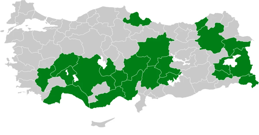 Sarıgagalı Dağ Kargası Türkiye dağılım haritası