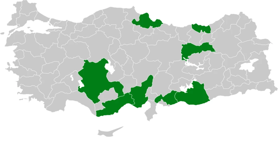Sazhorozu Türkiye dağılım haritası