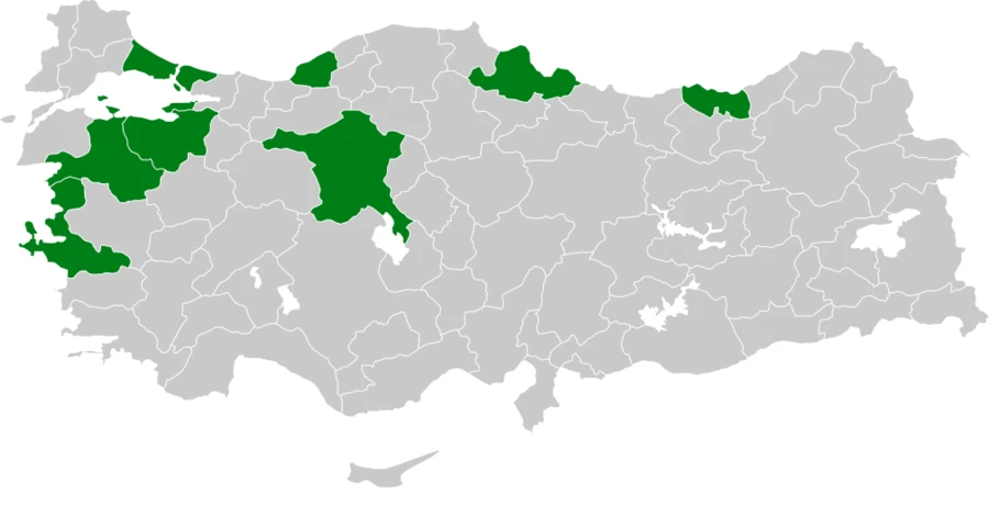 Sibirya Kazı Türkiye dağılım haritası
