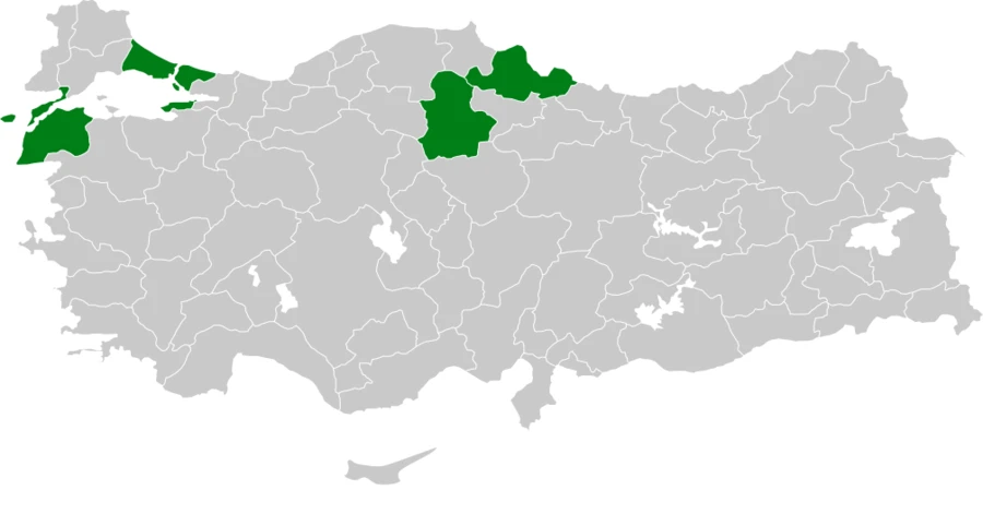 Sülün Türkiye dağılım haritası