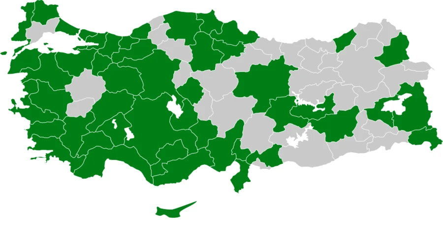 Suna Türkiye dağılım haritası