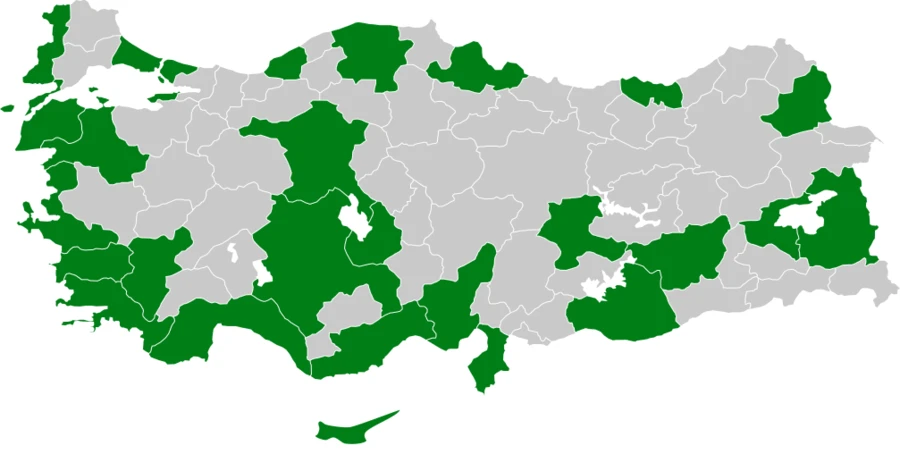 Taşçeviren Türkiye dağılım haritası
