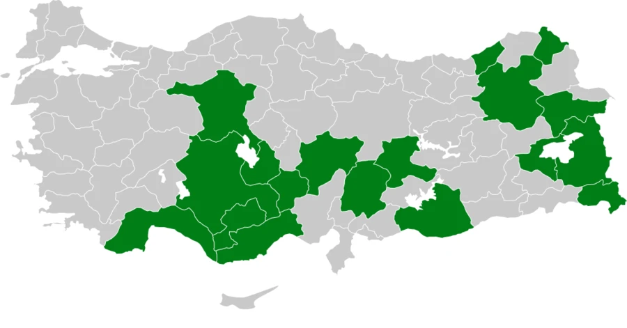 Alamecek Türkiye dağılım haritası
