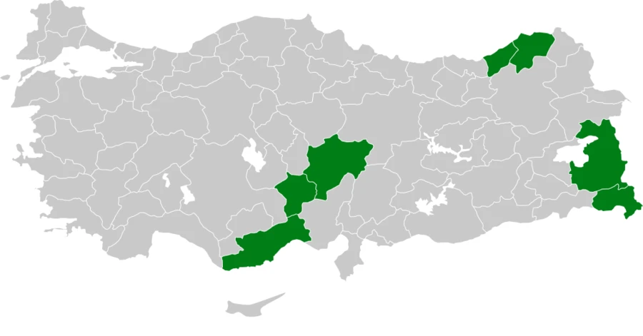 Urkeklik Türkiye dağılım haritası