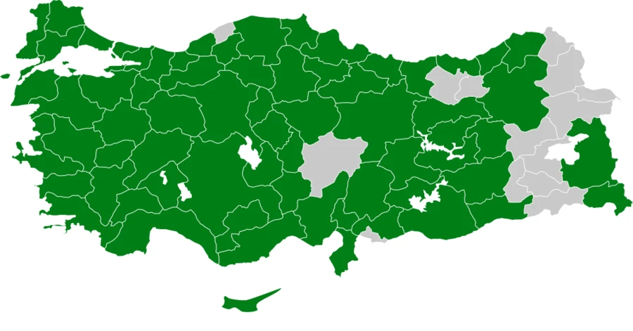 Üveyik Türkiye dağılım haritası