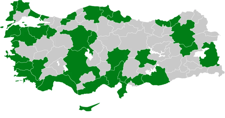 Altın Yağmurcun Türkiye dağılım haritası