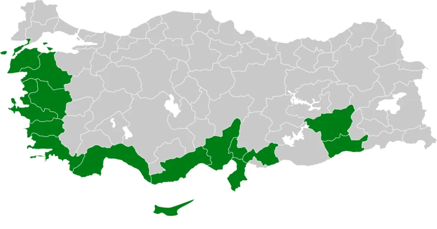 Yelpazekuyruk Türkiye dağılım haritası