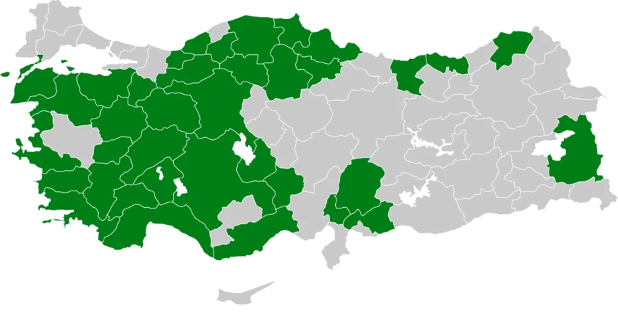 Anadolu Sıvacısı Türkiye dağılım haritası