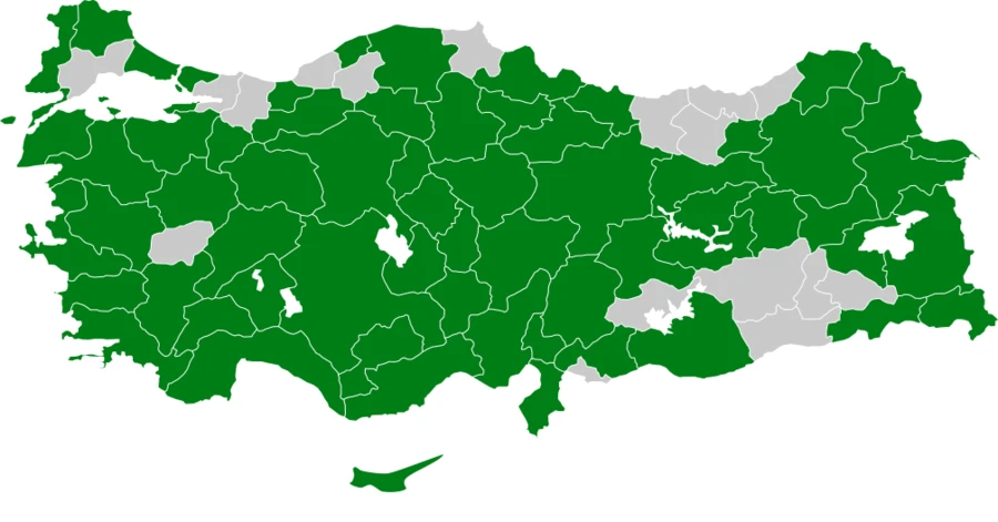 Angıt Türkiye dağılım haritası