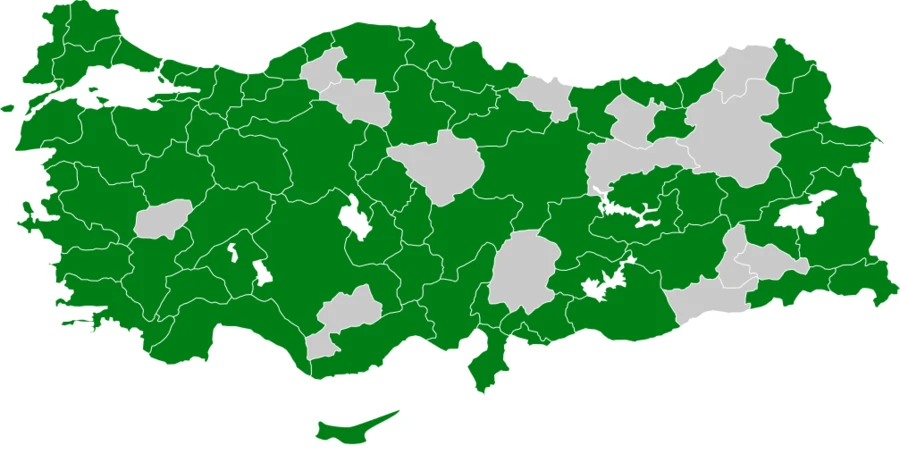 Bahri Türkiye dağılım haritası