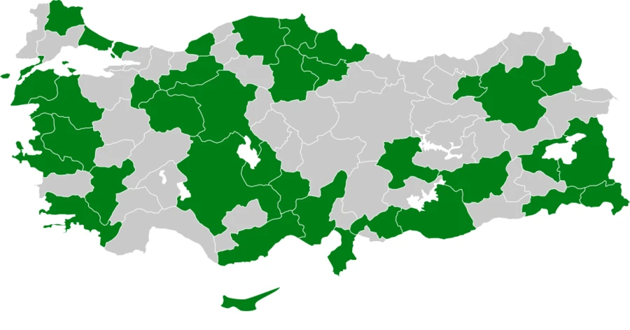 Bozkır Delicesi Türkiye dağılım haritası
