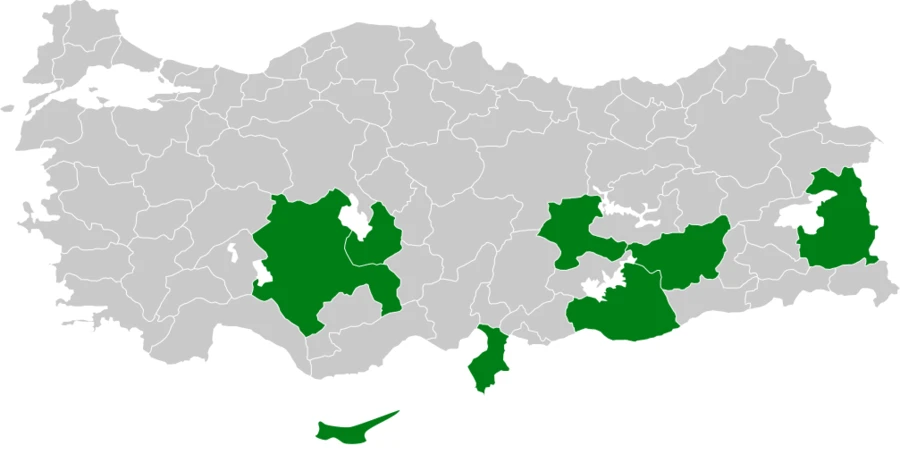 Bozkır Ötleğeni Türkiye dağılım haritası